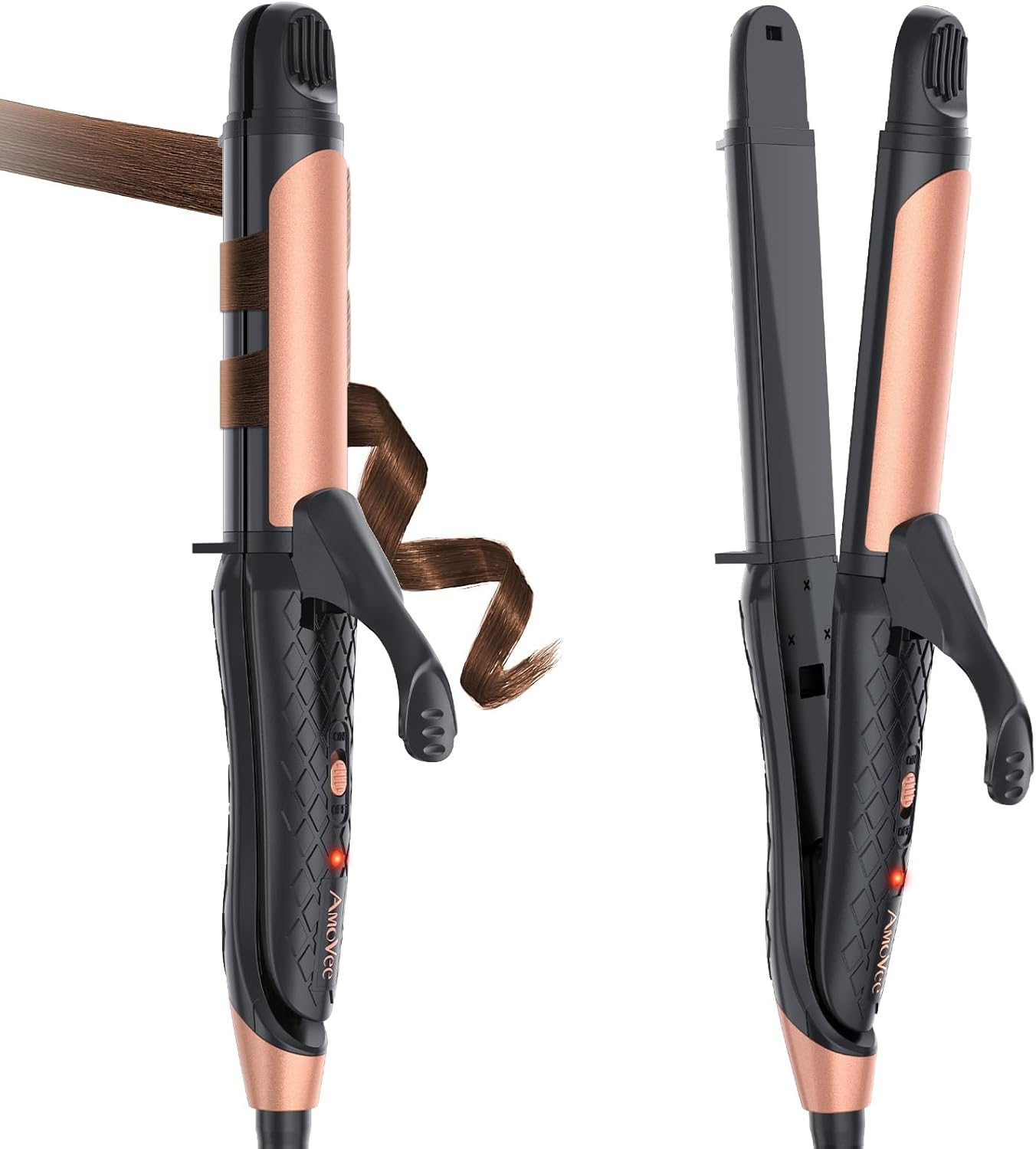 Dual Voltage Curling Iron 2-in-1 Travel Hair Styling Tool
