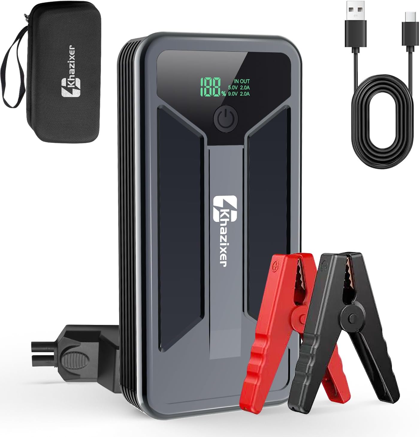 4000A Peak Car Jump Starter - Power 10.0L Gas & 8.0L Diesel Engines
