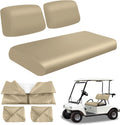 Golf Cart Front Seat Covers Beige Micro Fiber Leather Replacement
