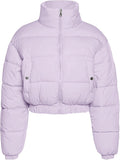 Flygo Cropped Puffer Jacket Women - Warm Lightweight Winter Coat