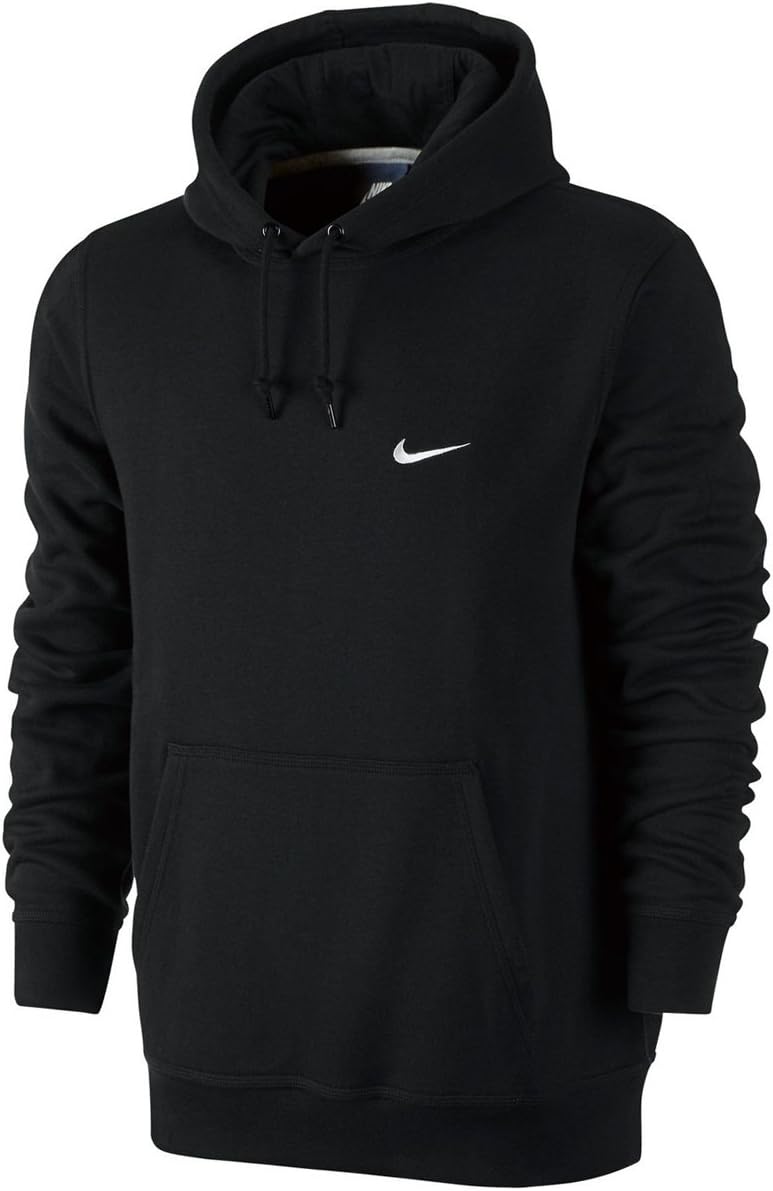 Nike Men's Club Swoosh Pullover Hoodie - XL - Black/White - Superior Comfort