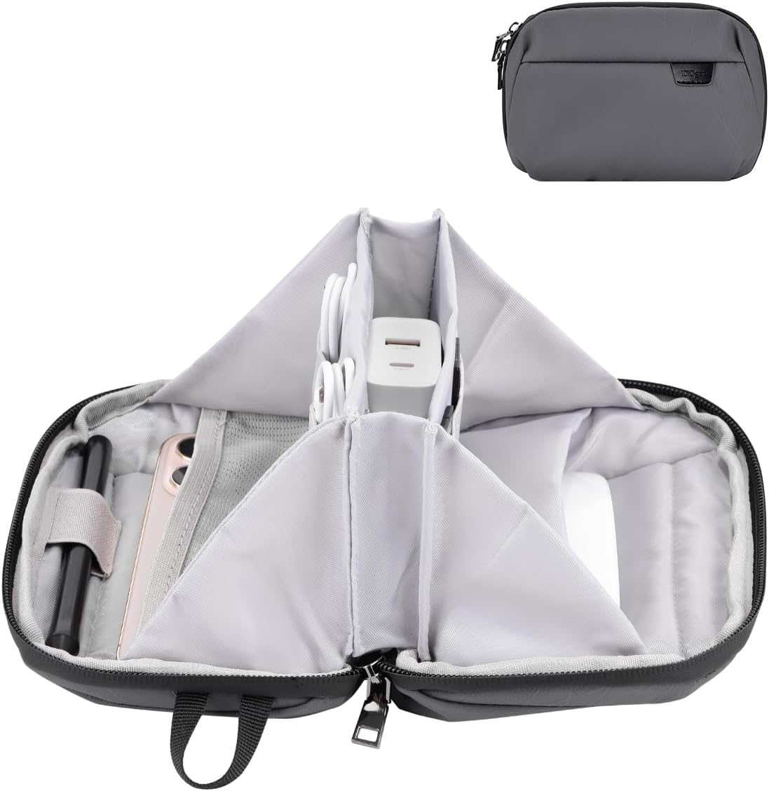 Cord & Charger Travel Organizer - DDgro Dark Grey