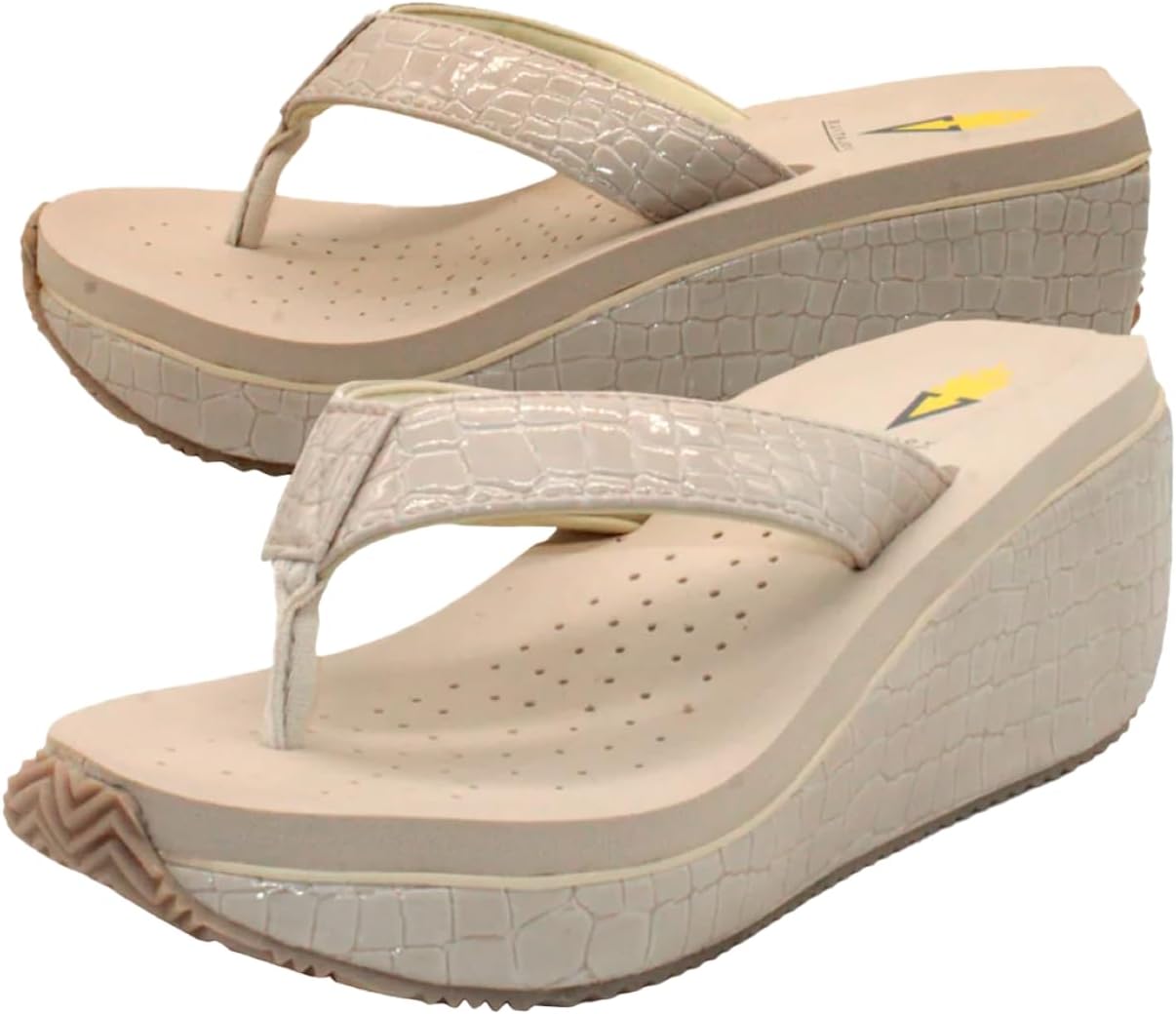 VOLATILE Frappachino Wedge Sandals for Women with Leather Style