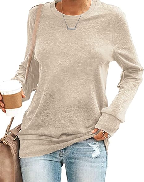 SENSERISE Womens Casual Crewneck Sweatshirt for Everyday Wear