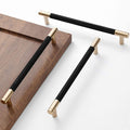 50 Pack 7 1/2 in Bar Cabinet Pulls Gold and Black - Knurled Handle Set