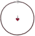 Burgundy & Orange Garnet Crystal Beaded Necklace 18in Choker