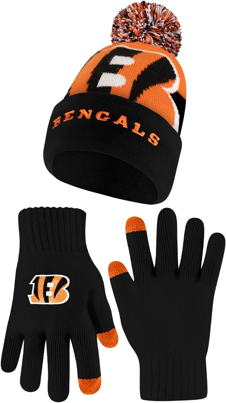 Ultra Game Youth NFL Beanie and Touch Screen Gloves Set