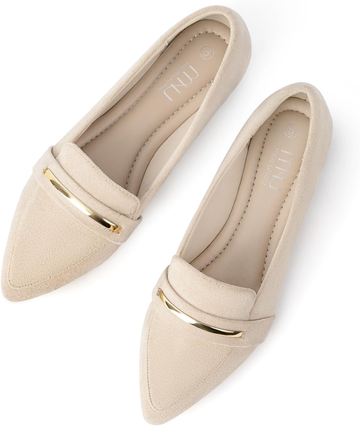MUSSHOE Flats Shoes Women Pointed Toe Comfortable Loafers