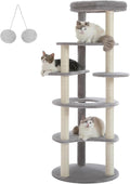 61ft Cat Tree for Indoor Cats - 6-Level Climbing Tower