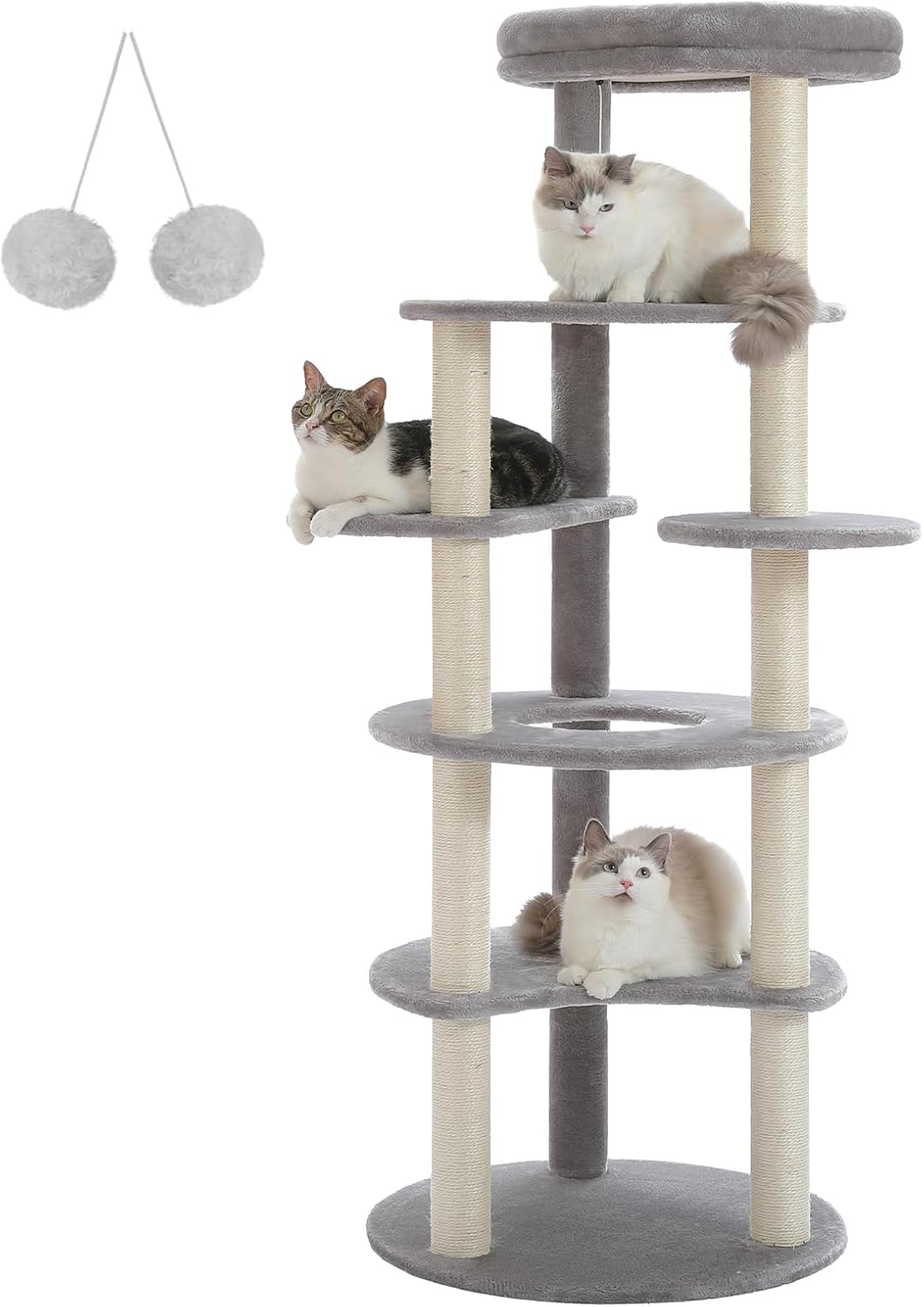 61 Cat Tree for Indoor Cats with 6 Levels and Scratching Posts