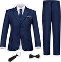 Boys Slim Fit Suit Set for Wedding and Prom - Complete 6-Piece Outfit