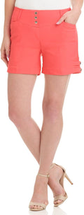 Rekucci Womens Trendy Pull-On Shorts 5ft Mid-Rise Stretch - Casual
