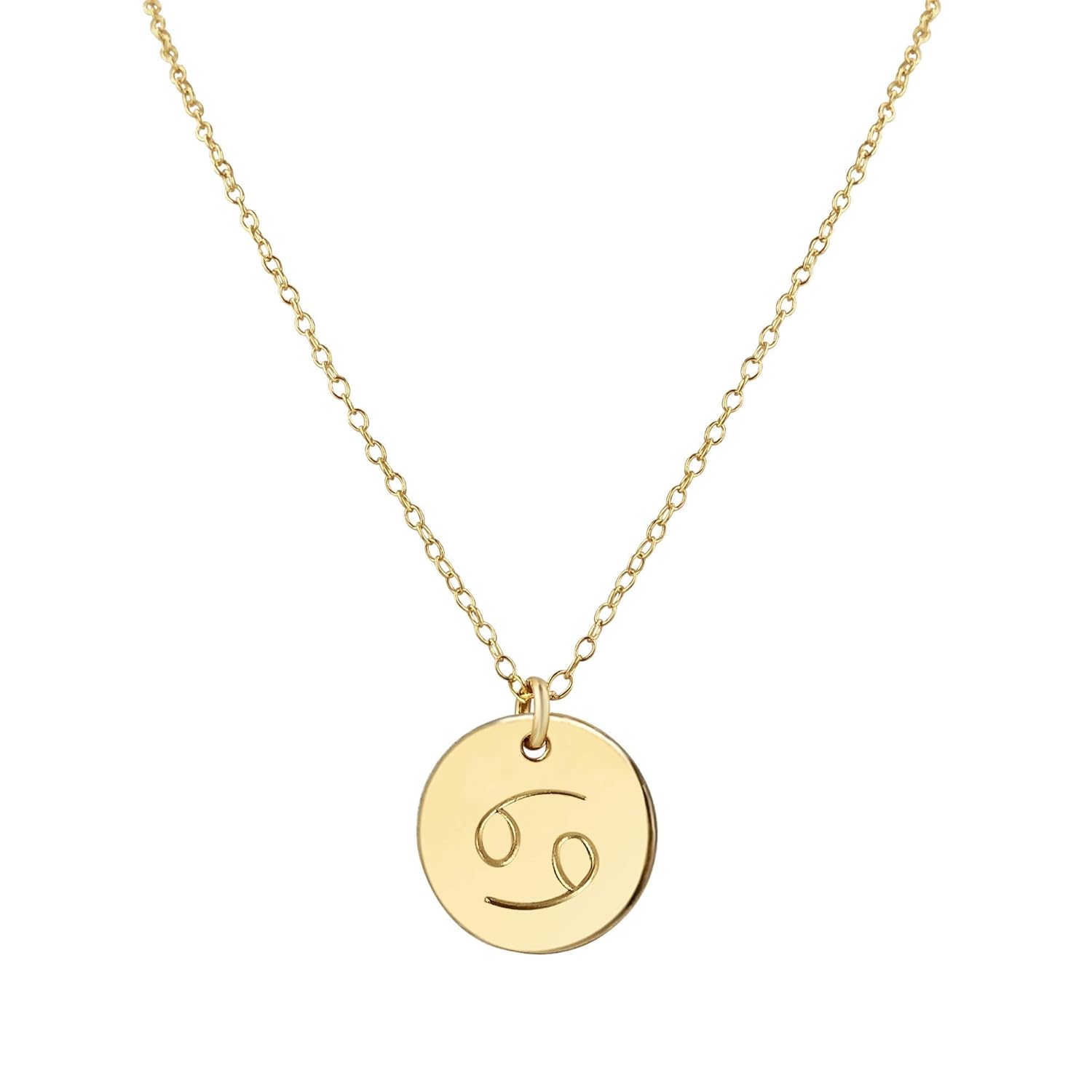 Handmade Gold Cancer Necklace for June and July Birthdays