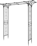 Garden Arch Arbor 7ft Steel Trellis - Sturdy Decorative Entrance