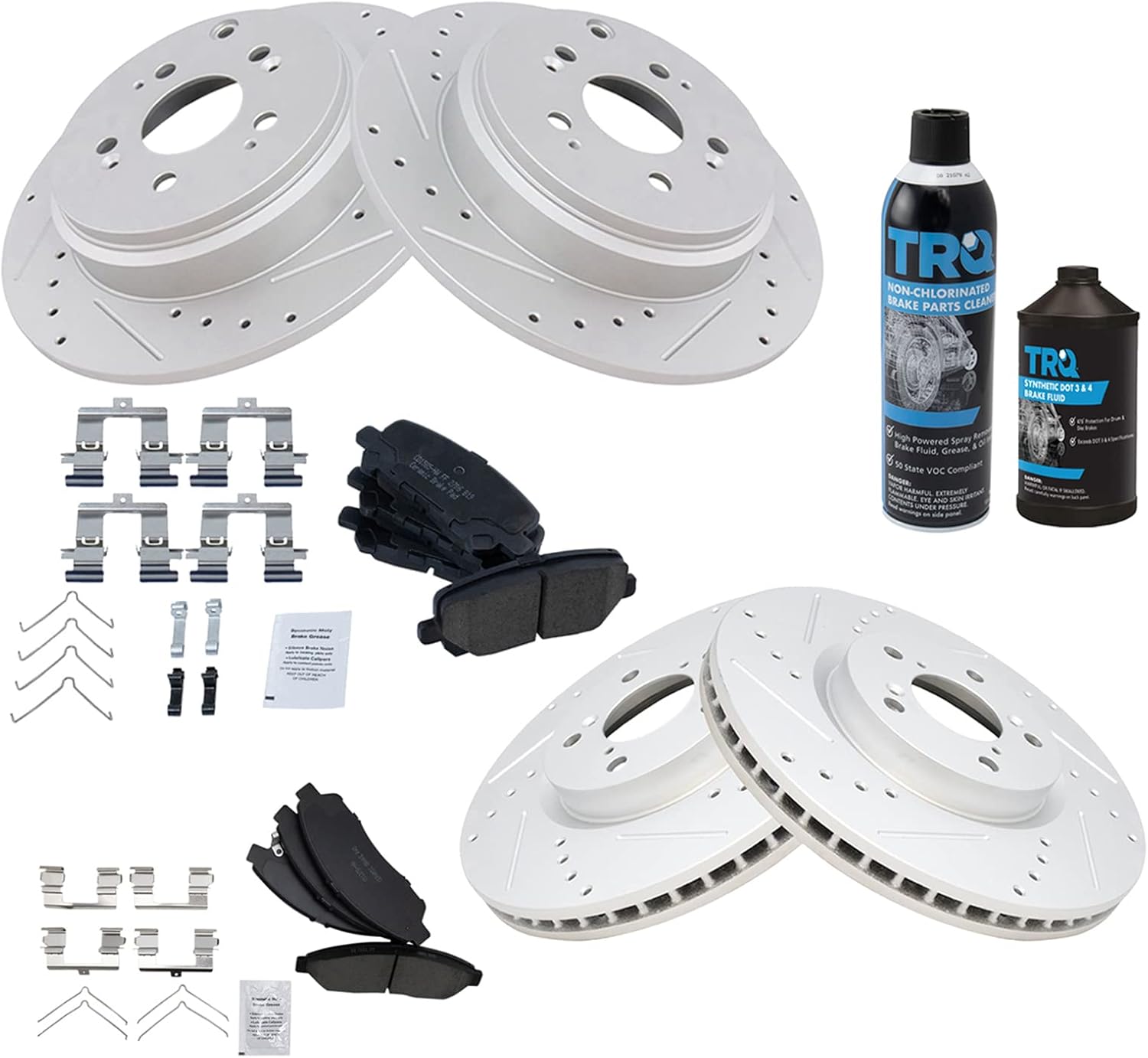 TRQ Performance Brake Pad & Rotor Kit for Acura MDX & Honda Pilot