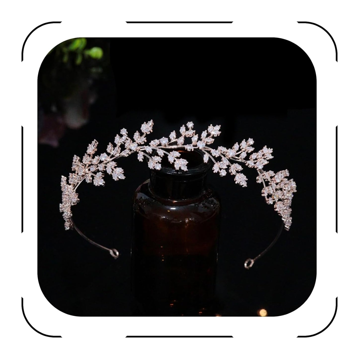 Jorsnovs Full Cubic Zirconia Wedding Headbands for Bride