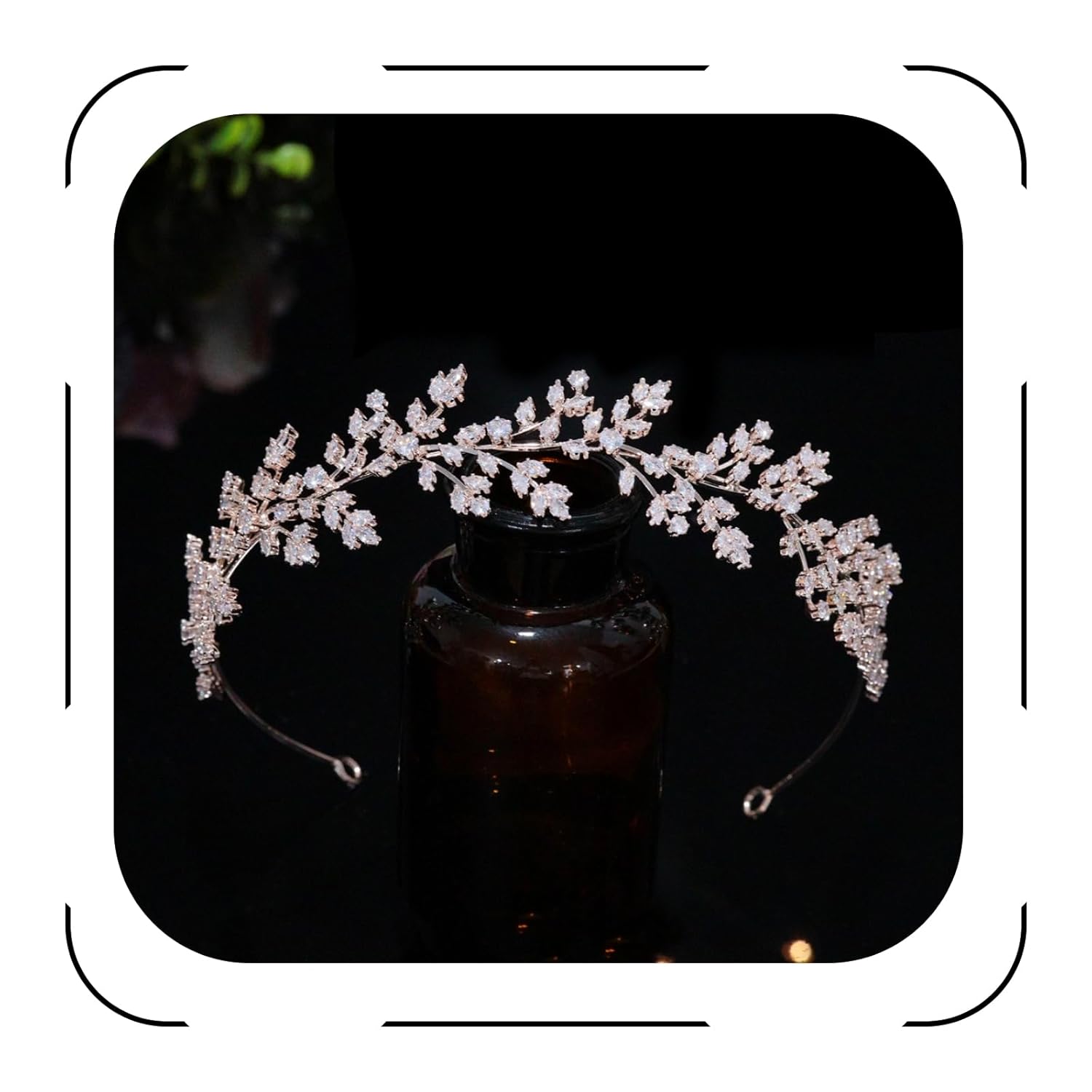 Jorsnovs Full Cubic Zirconia Wedding Headbands for Bride