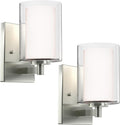 Wall Sconces Set of Two Modern Vanity Lights with Double Glass Shades