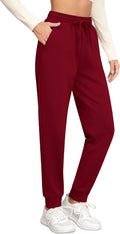 Women's High Waisted Fleece Baggy Sweatpants - Cozy Tapered Fit