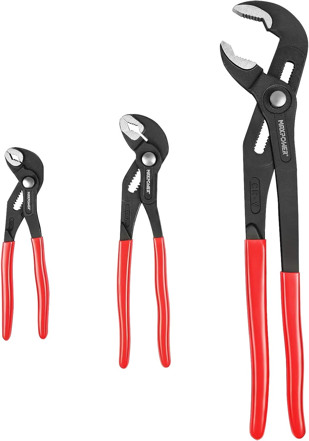 MAXPOWER Water Pump Pliers Set - 3 Piece Plumbing Kit