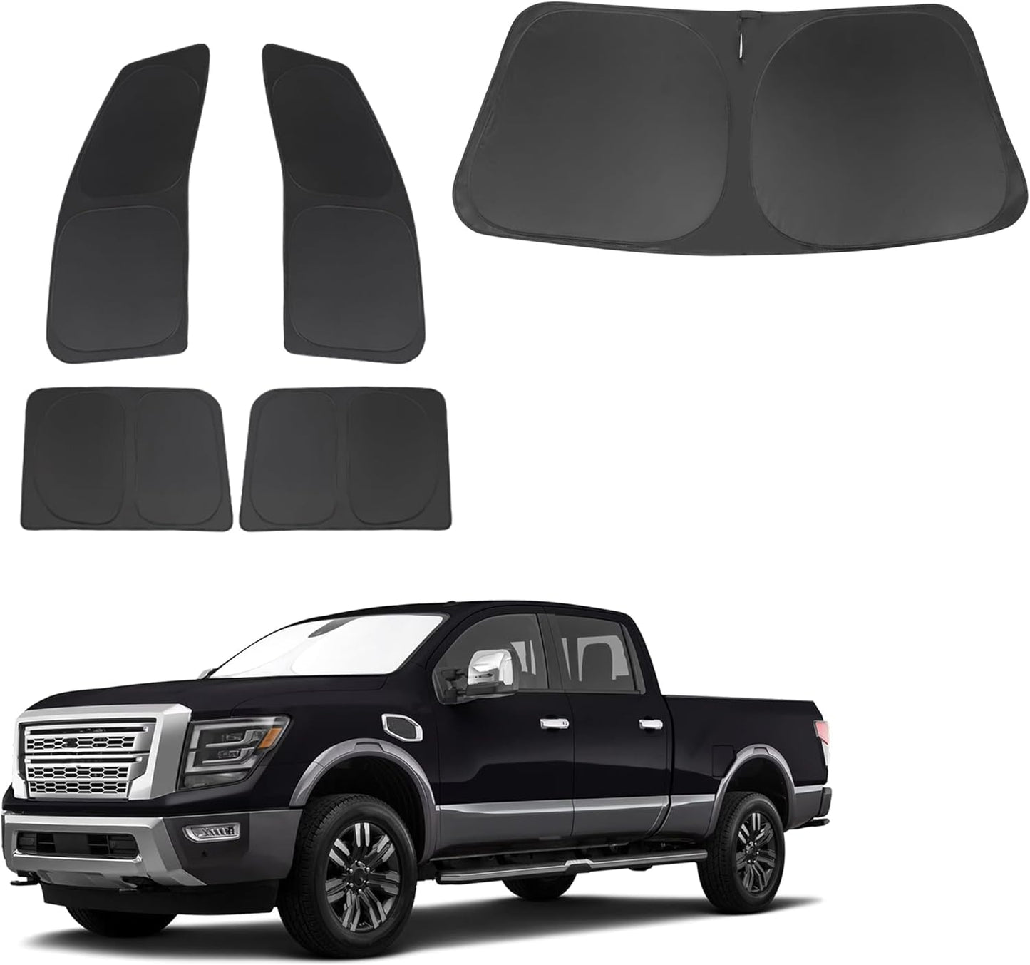 Custom Fit Window Shades for Nissan Titan 2020-2024 - 5PCS