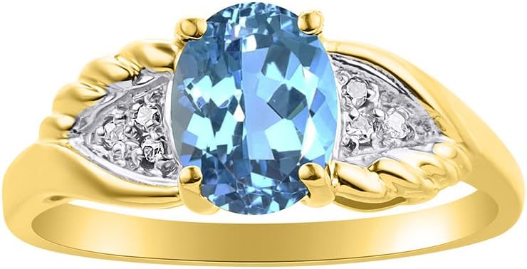 Rylos Women's 14K Gold Gemstone & Diamond Birthstone Rings