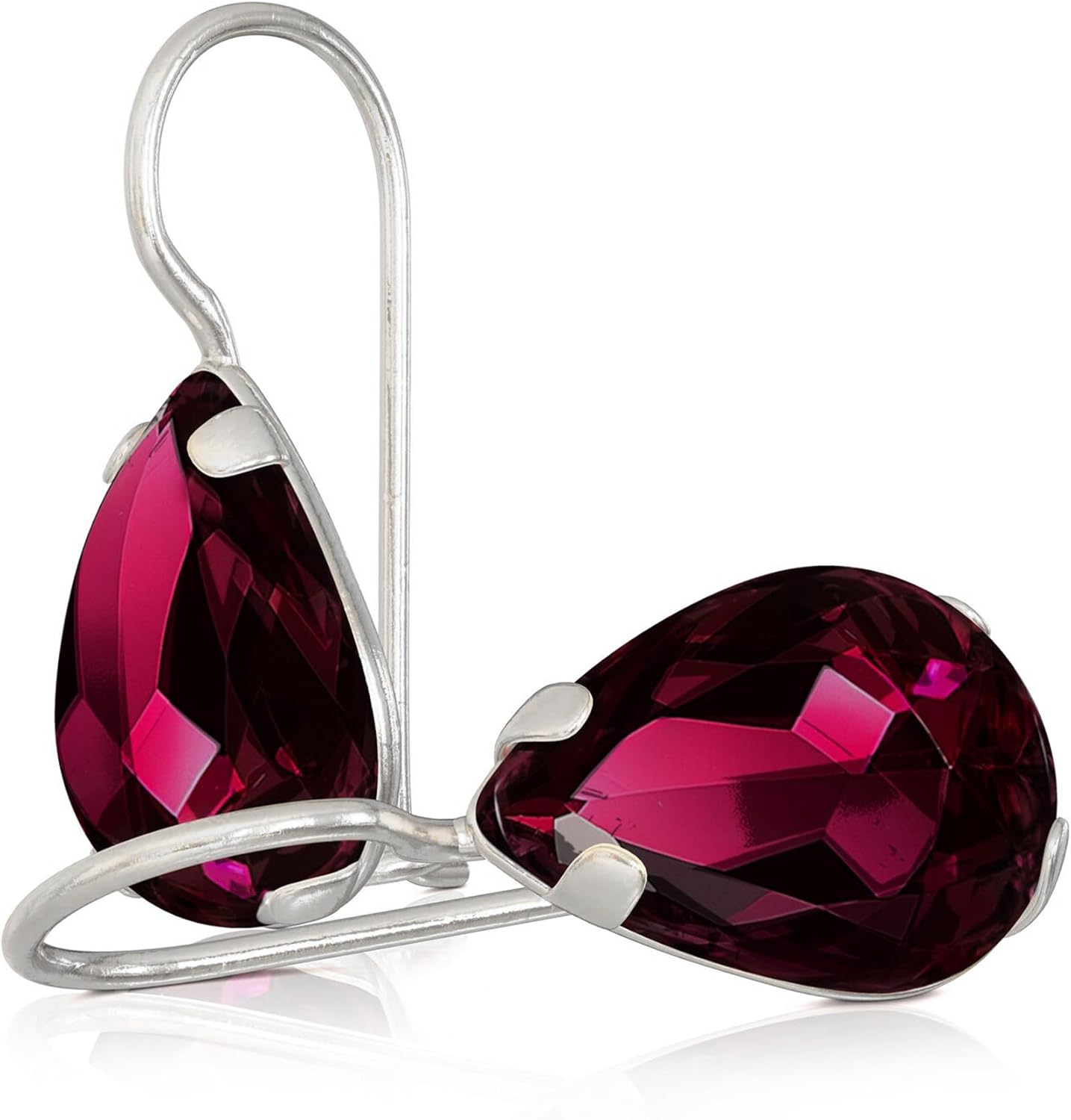 925 Sterling Silver Gemstone Teardrop Earrings for Women