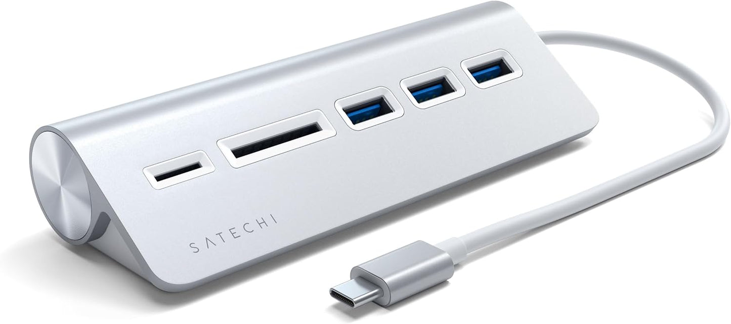Satechi USB C Hub for Desktop with 3 USB-A Ports and Card Readers