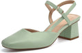 Rilista Women's Slingback Chunky Low Heels Closed Square
