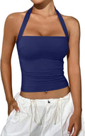 Women's Halter Crop Tank Top Y2K 2025 - Sexy Sleeveless Summer
