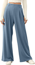 Wide Leg Palazzo Pants High Waisted Waffle Knit - Comfortable Work you