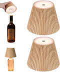 Wireless Bottle Lamp Shades 2 Pack - Rechargeable 3-Level Bottle