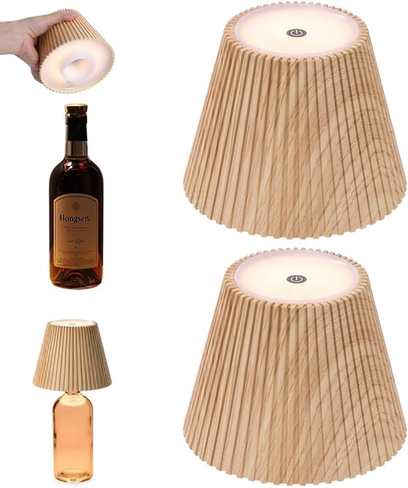 WILIT Wireless Bottle Lamp Shades for Stylish Table Decor