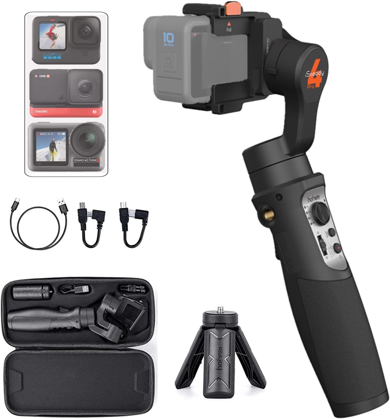 Hohem iSteady Pro 4: 3-Axis Splashproof Gimbal for Action Cameras