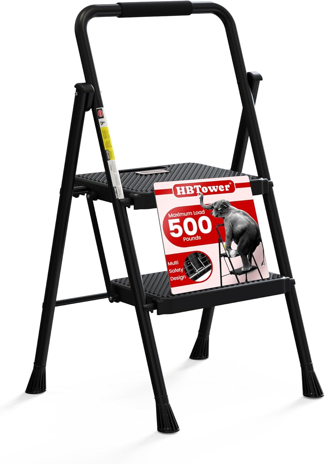 HBTower Folding Step Ladder with Anti-Slip Pedal and Handrail