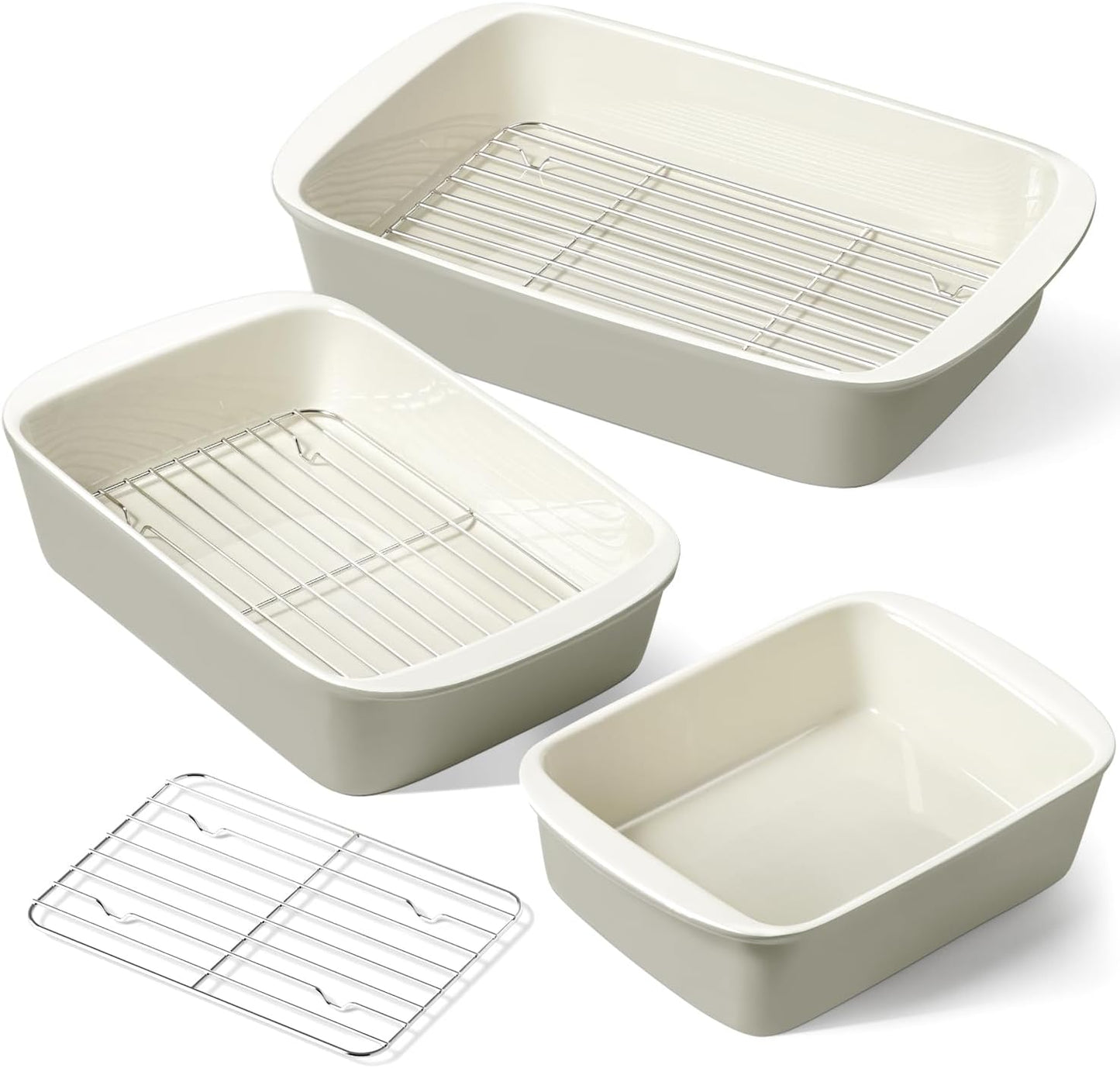 LE TAUCI Deep Casserole Dishes for Oven - Versatile Bakeware Set