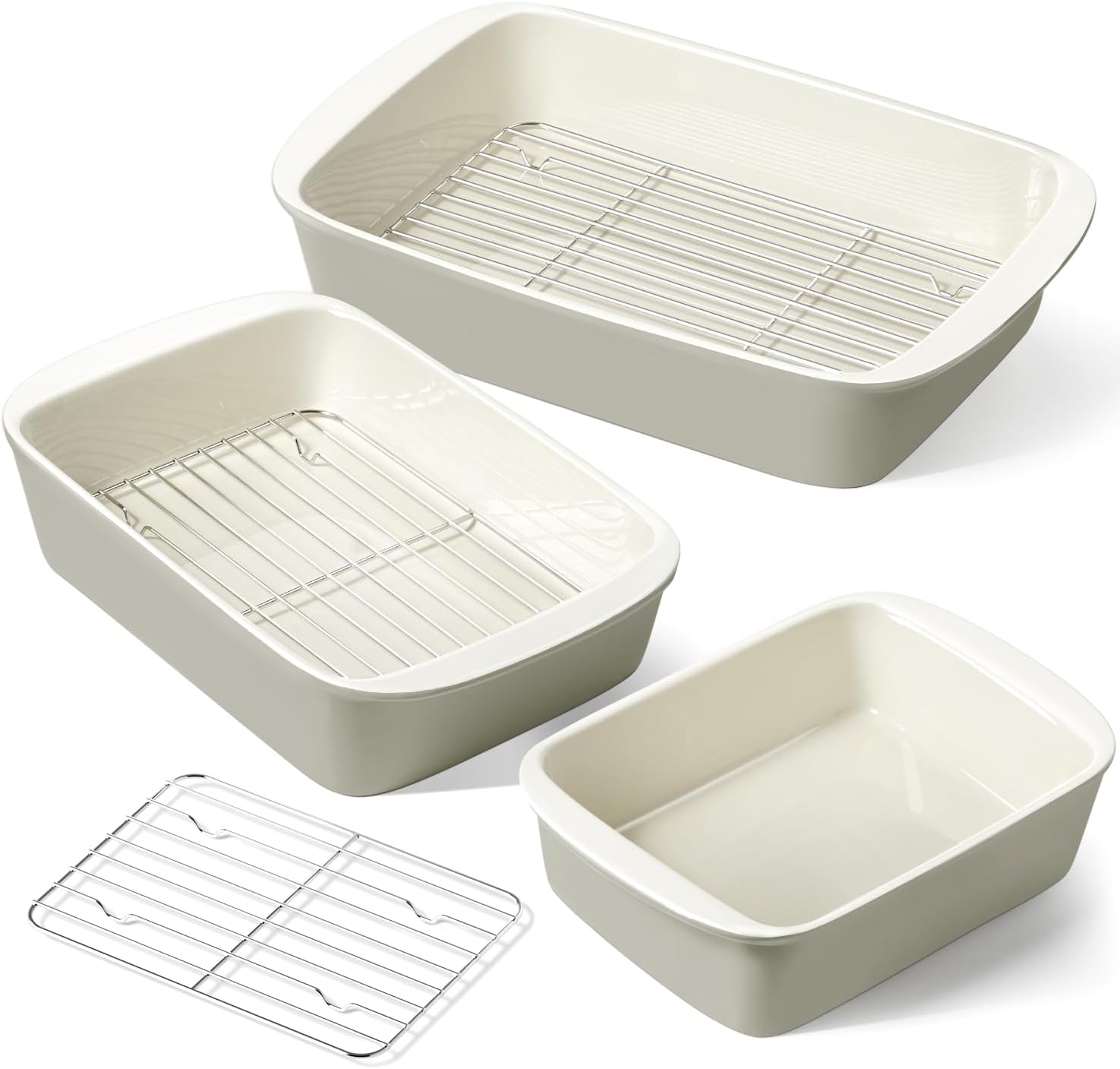 LE TAUCI Deep Casserole Dishes for Oven - Versatile Bakeware Set