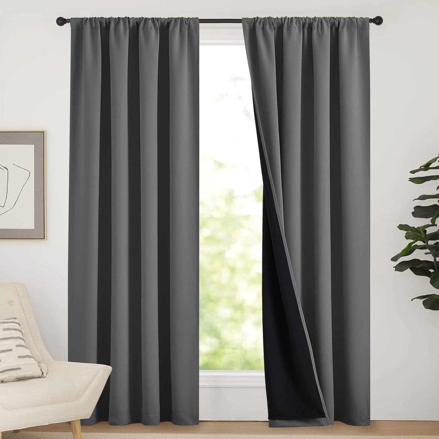 NICETOWN Blackout Curtains for Bedroom - Energy Smart Panels