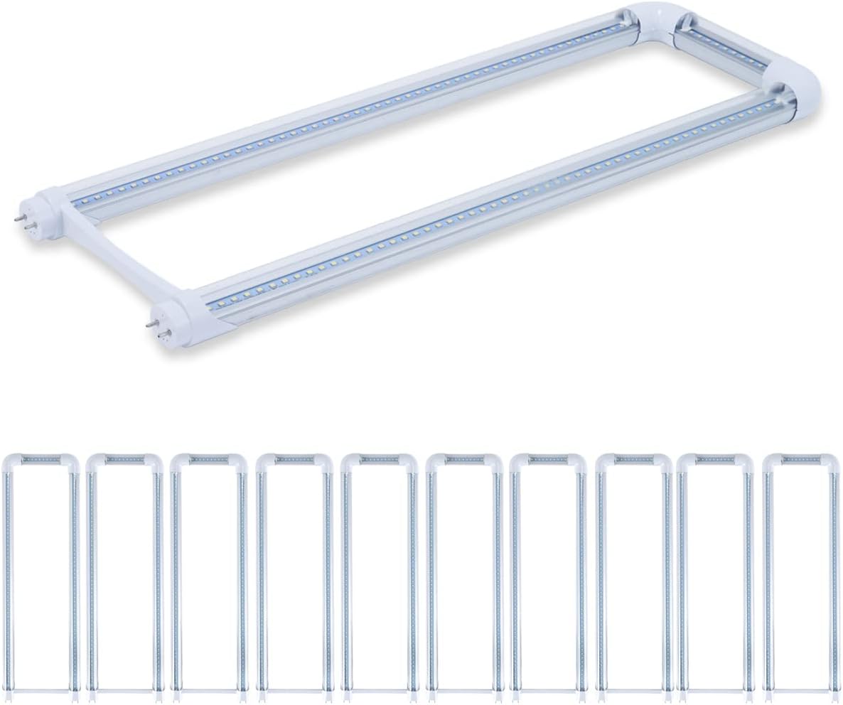 10-Pack U Bend LED Tube Light 2FT 24W for Fluorescent Replacement