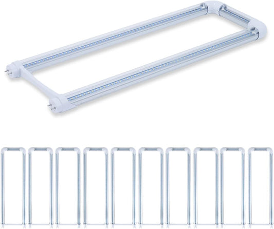 10-Pack U Bend LED Tube Light 2FT 24W for Fluorescent Replacement