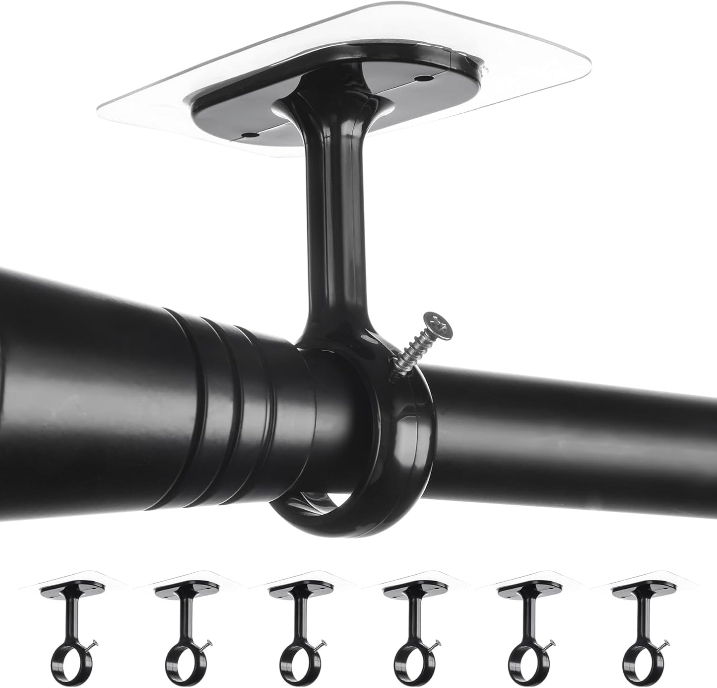 Damage-Free Adhesive Curtain Rod Brackets by Antimbee