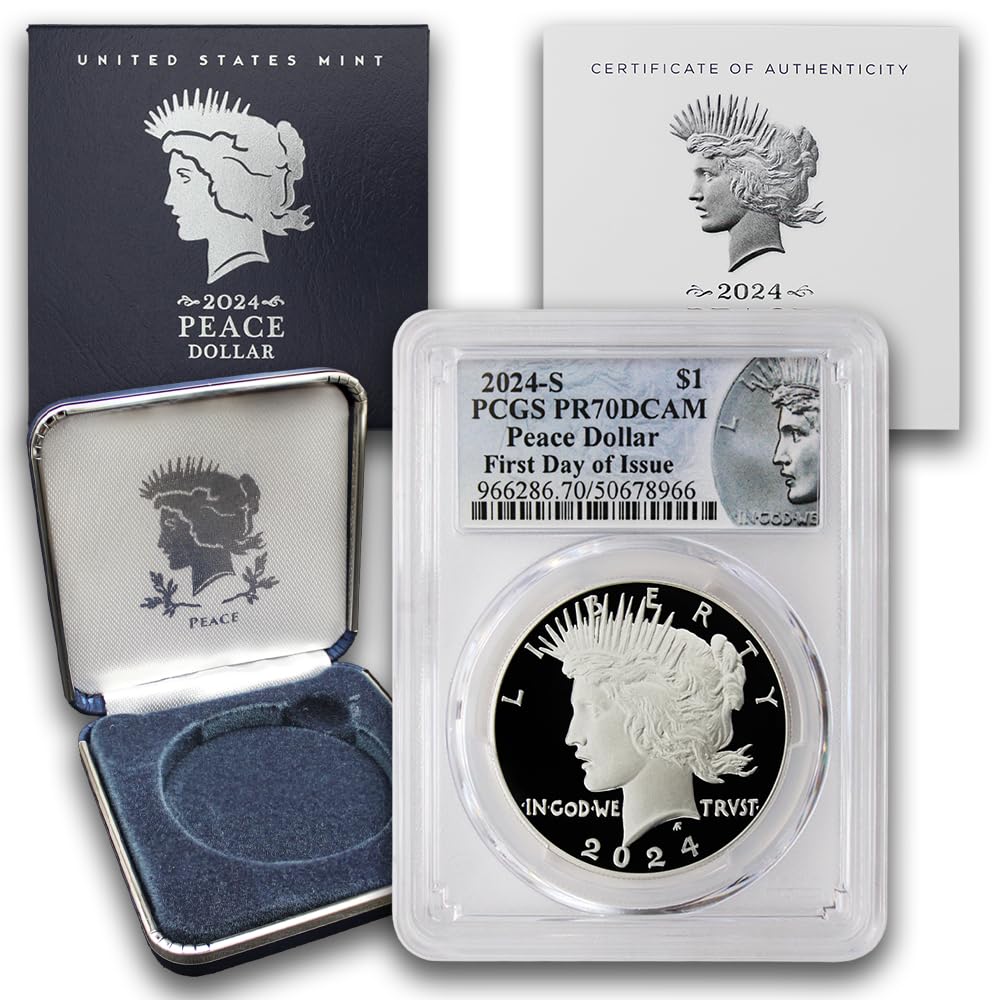 2024 S American Silver Peace Dollar Proof Coin PR-70 Deep Cameo