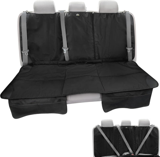 Caricar Waterproof Car Seat Protector: 3 Rear Belts, Non-Slip Padding