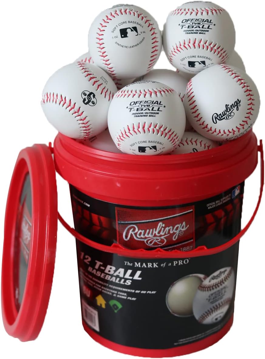 Rawlings Official T-Balls for Youth Players - 12 Count Bucket
