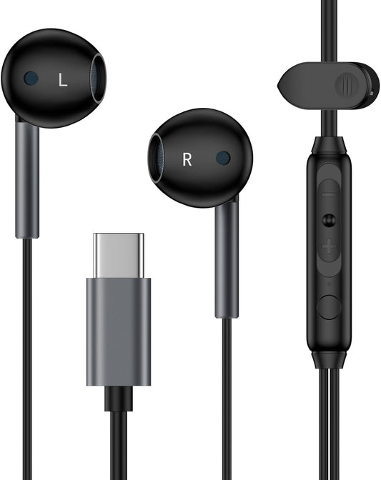 Hi-Res USB C Headphones - Clear Sound & Mic, All Devices Compatible