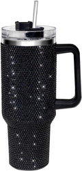 40oz Tumbler with Handle Rhinestone Bling Cup - Large Cold Retention