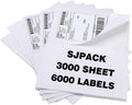 6000 Half Sheet Shipping Labels 8.5in x 5.5in - Bulk Pack