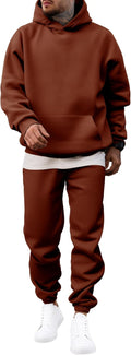 JMIERR Men's Hoodie and Sweatpants Tracksuit Set for Daily Comfort