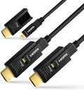 Fiber Optic HDMI Cable 50 ft 4K60Hz 18Gbps - Thin Active Micro to HDMI