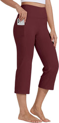 Willit Women's Yoga Capris Pants High Waist Leggings Crop (Style P935)